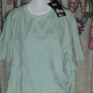 Disney Mickey Light Green Short Sleeve Women's Top and Skort Bottoms set